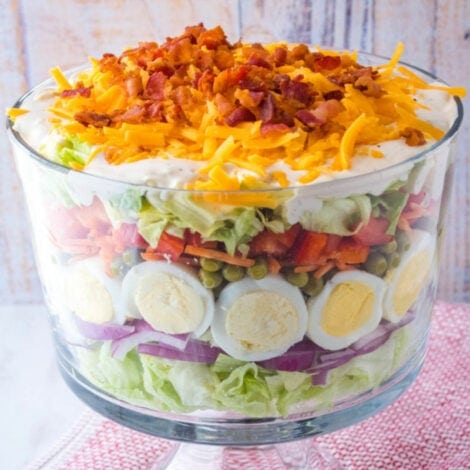 7 Layer Salad with Homemade Dressing | YellowBlissRoad.com