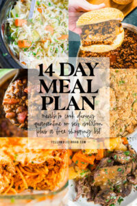 14 Day Meal Plan (for Self Isolation) - Yellow Bliss Road