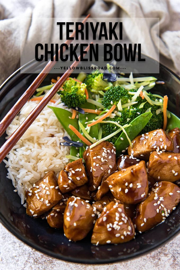 Easy Teriyaki Chicken Bowl | YellowBlissRoad.com