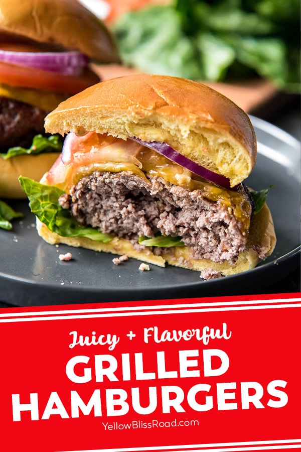 Juicy Grilled Hamburgers Recipe | YellowBlissRoad.com