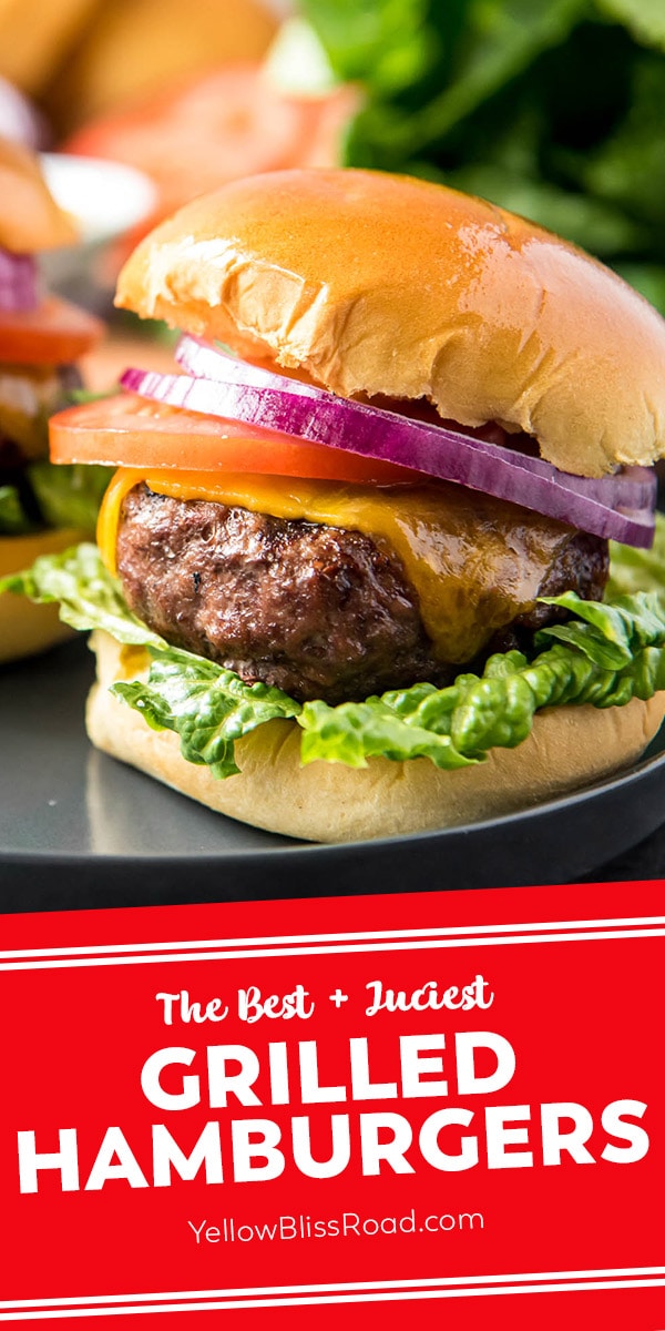 Juicy Grilled Hamburgers Recipe | YellowBlissRoad.com