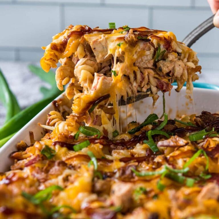 Cheesy BBQ Bacon Chicken Casserole - Yellow Bliss Road