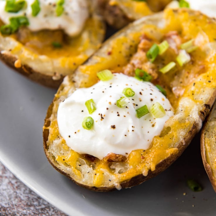 Homemade Loaded Potato Skins - Yellow Bliss Road