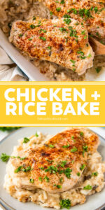 Easy Chicken and Rice Bake (3 Ingredients!) | YellowBlissRoad.com