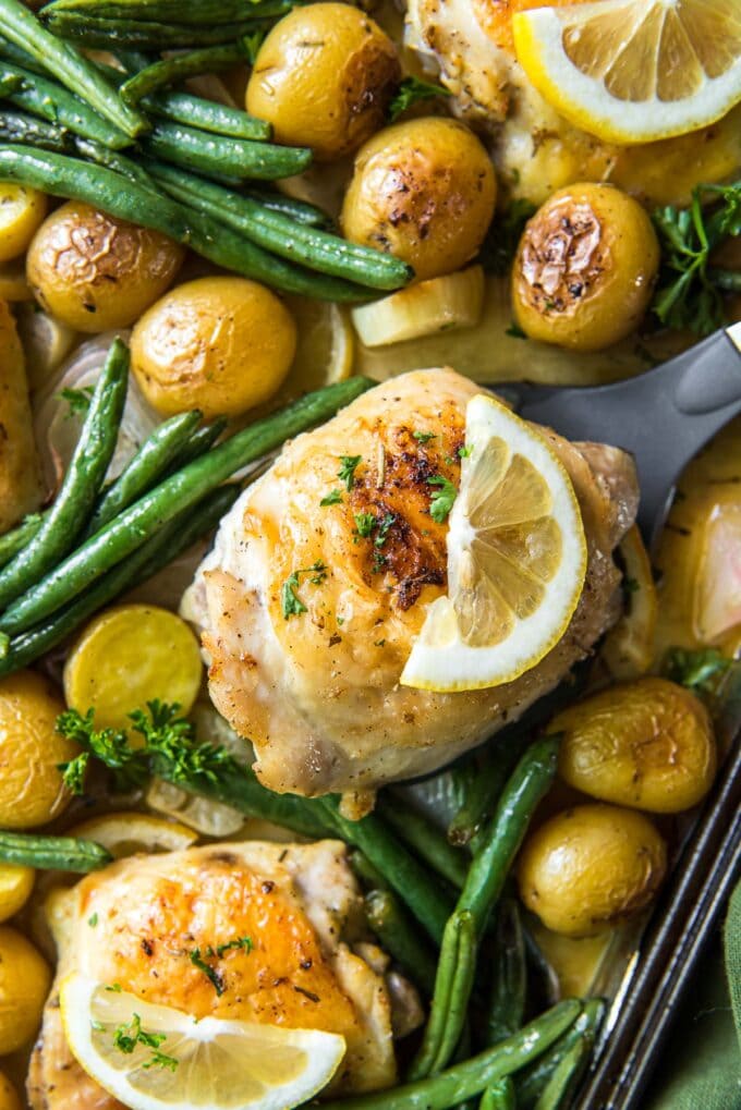 Sheet Pan Chicken and Potatoes Recipe | YellowBlissRoad.com