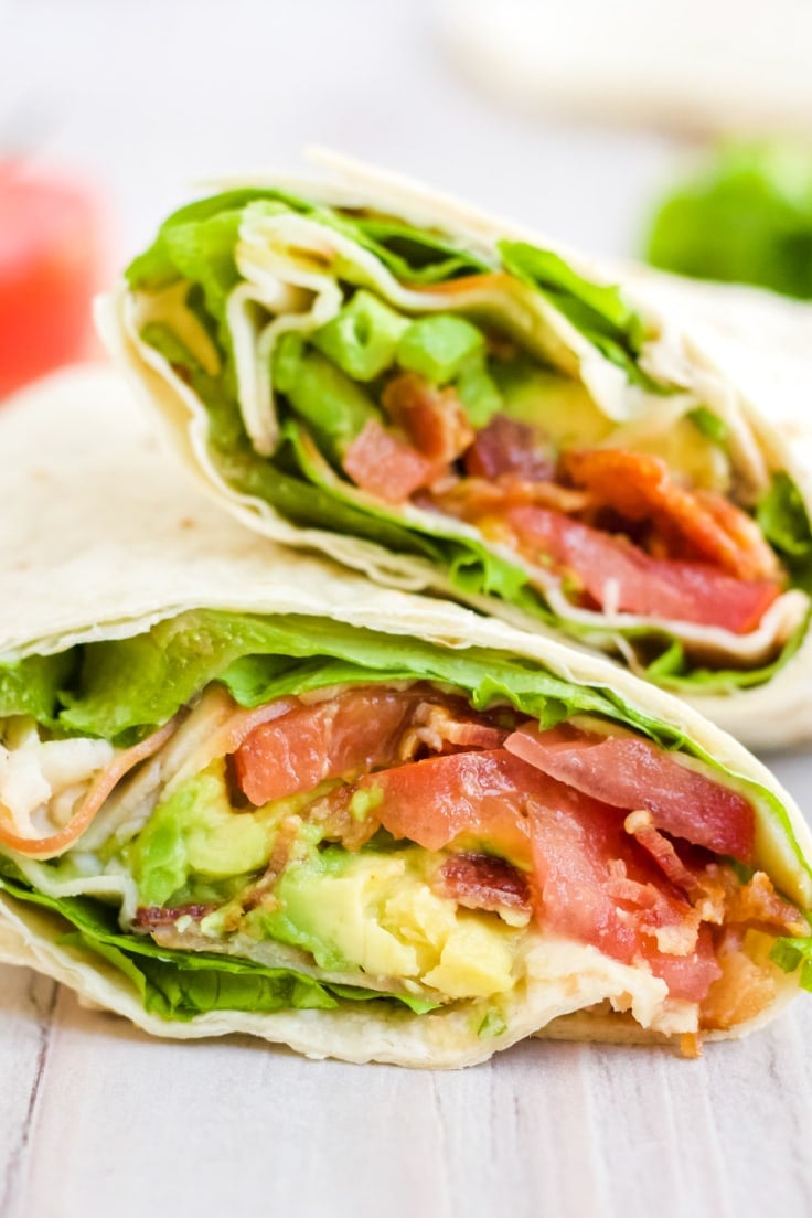 Easy BLT Turkey Wraps Recipe | YellowBlissRoad.com