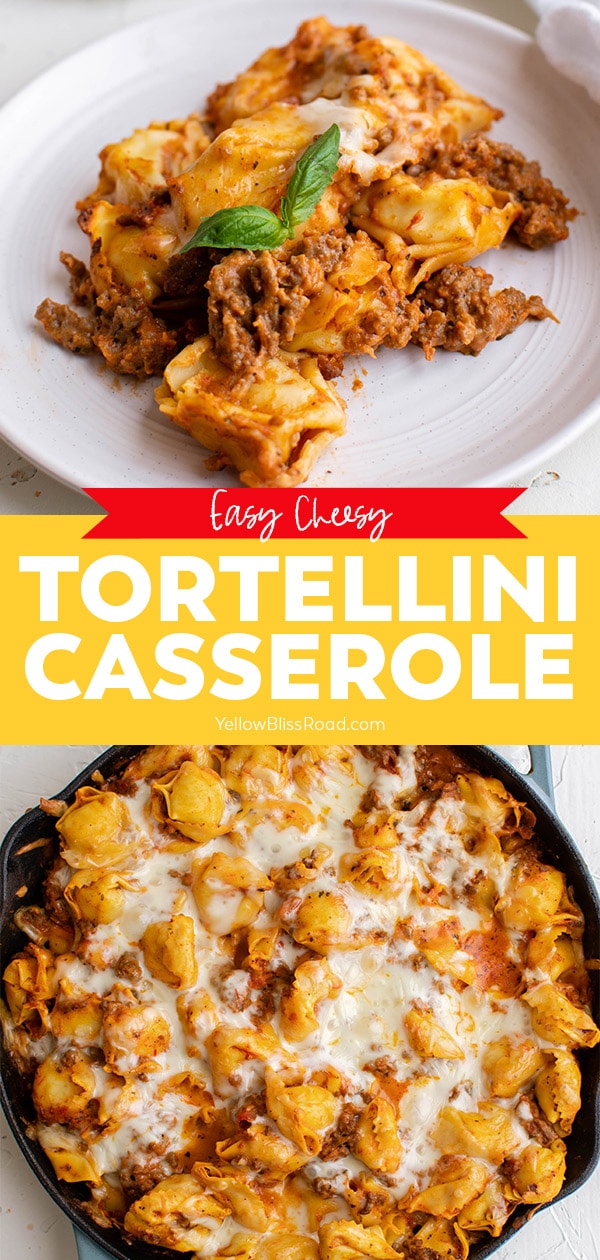 Easy Cheesy Baked Tortellini | YellowBlissRoad.com
