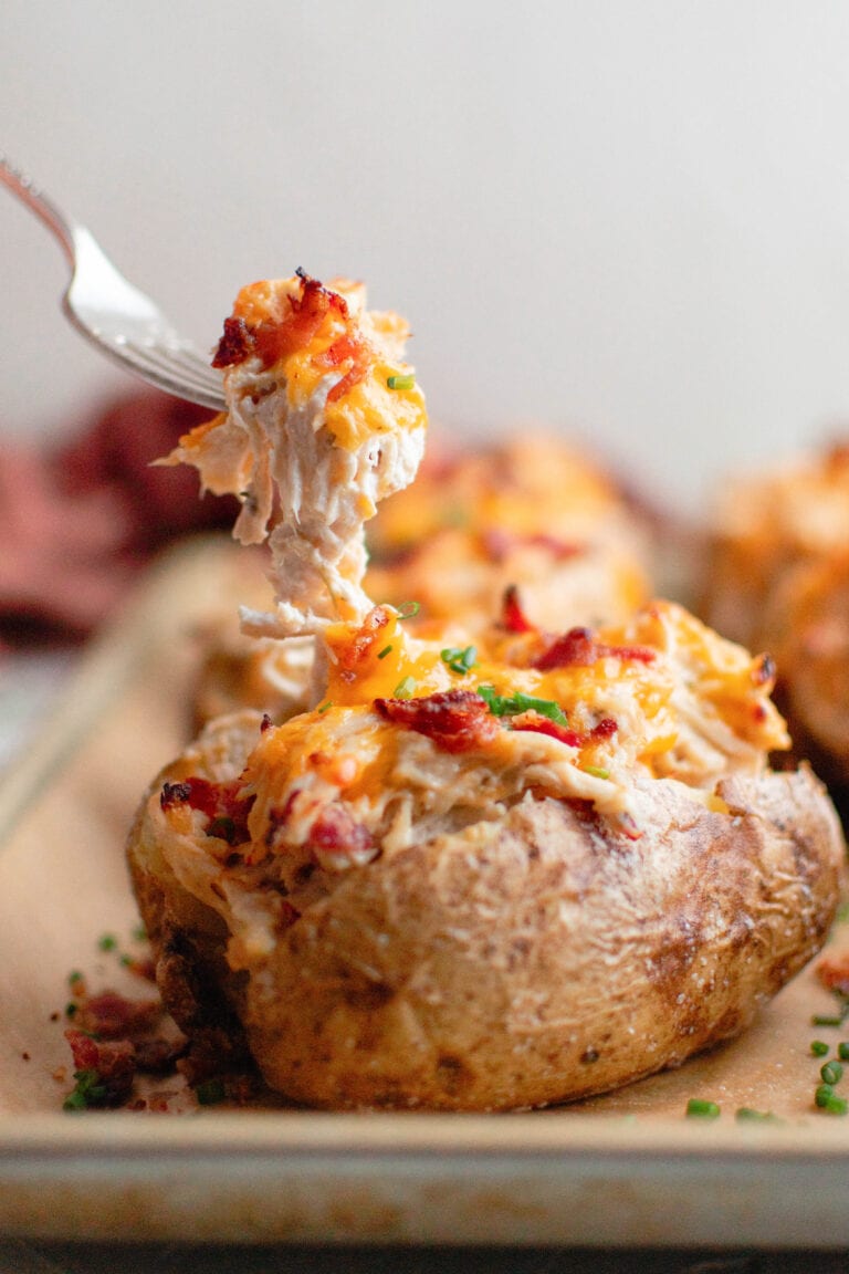 Crack Chicken Stuffed Baked Potatoes - Yellow Bliss Road