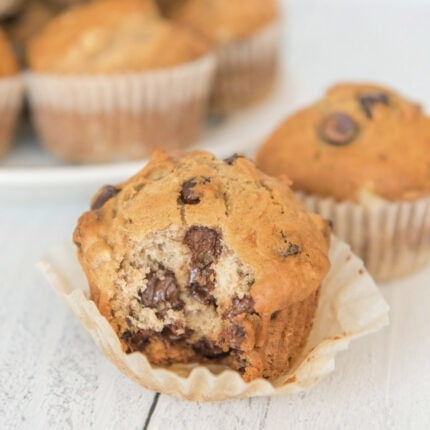 Banana Chocolate Chip Muffins - Yellow Bliss Road