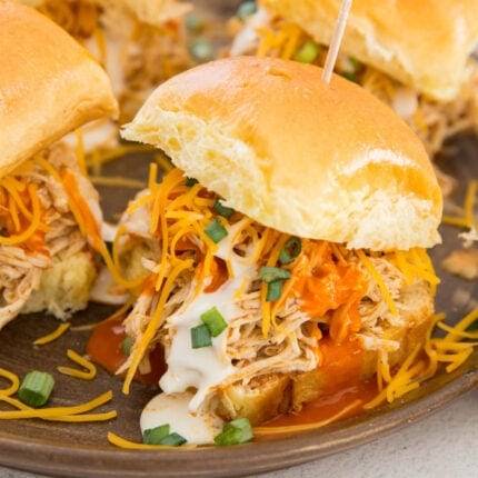 Buffalo Chicken Sliders (Instant Pot Recipe) | YellowBlissRoad.com