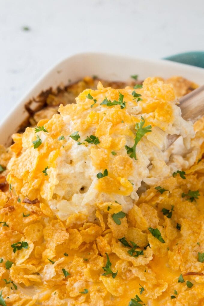 Cheesy Cracker Barrel Hashbrown Casserole Recipe | YellowBlissRoad.com