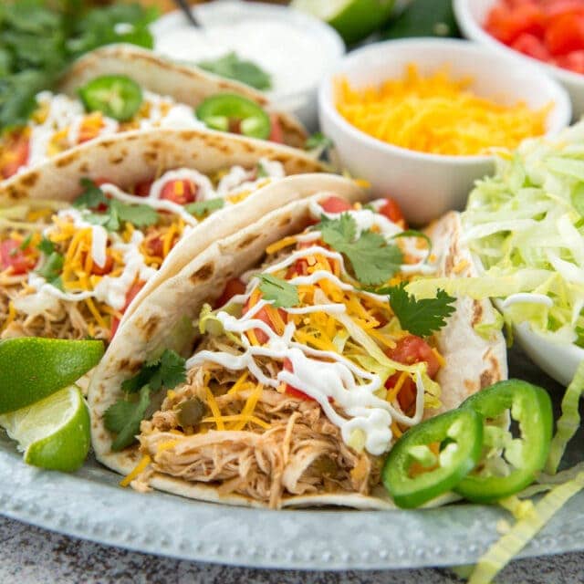 Easy Crockpot Chicken Tacos | YellowBlissRoad.com