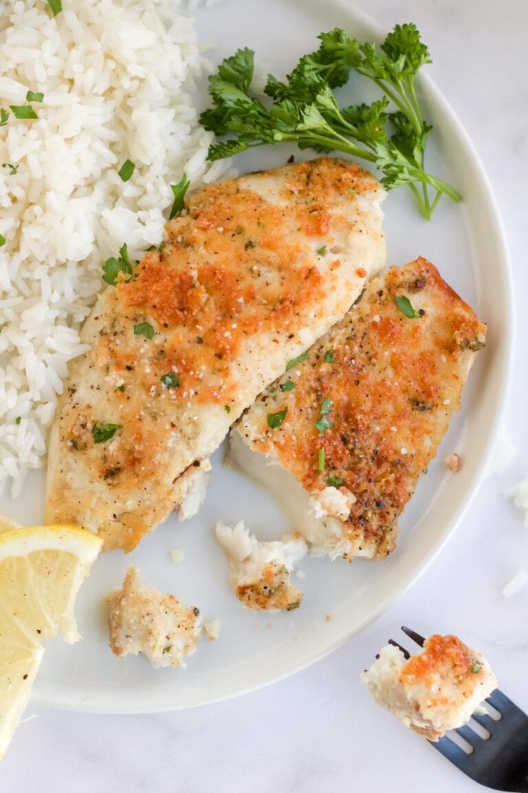 Parmesan Crusted Tilapia Recipe | YellowBlissRoad.com