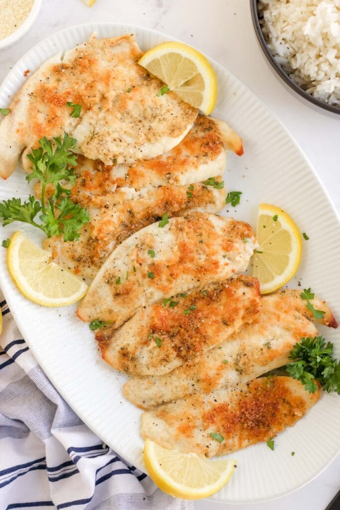 Parmesan Crusted Tilapia Recipe | YellowBlissRoad.com