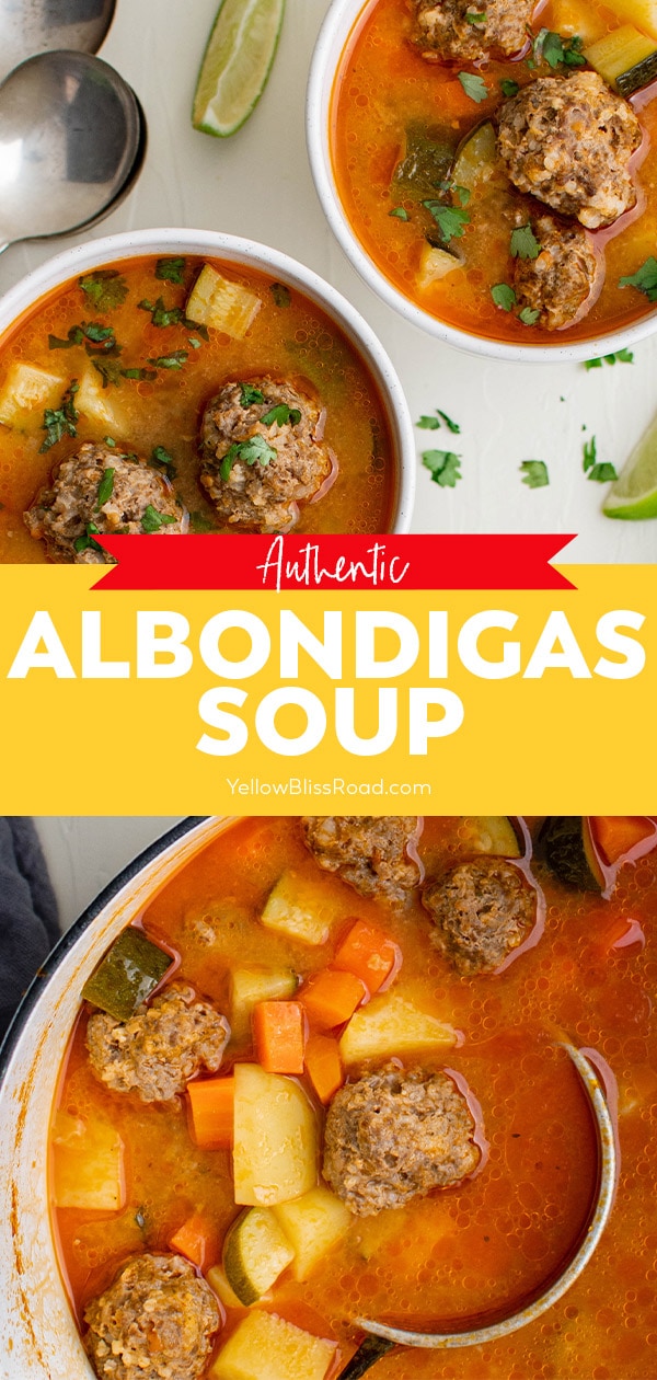 Albondigas Soup Recipe (Mexican Meatball Soup) | YellowBlissRoad.com