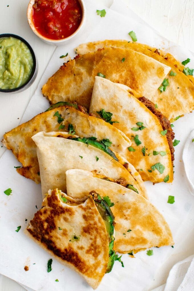 Ground Beef Quesadillas with Avocado | YellowBlissRoad.com