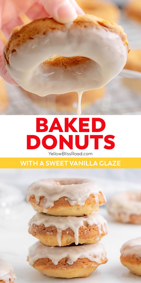 Baked Donuts with Vanilla Glaze | YellowBlissRoad.com