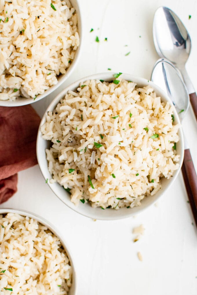 Seasoned Rice with Herbs and Garlic Yellow Bliss Road