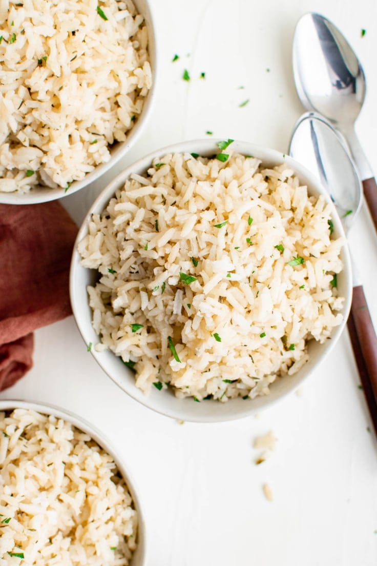 Seasoned Rice with Herbs and Garlic - Yellow Bliss Road