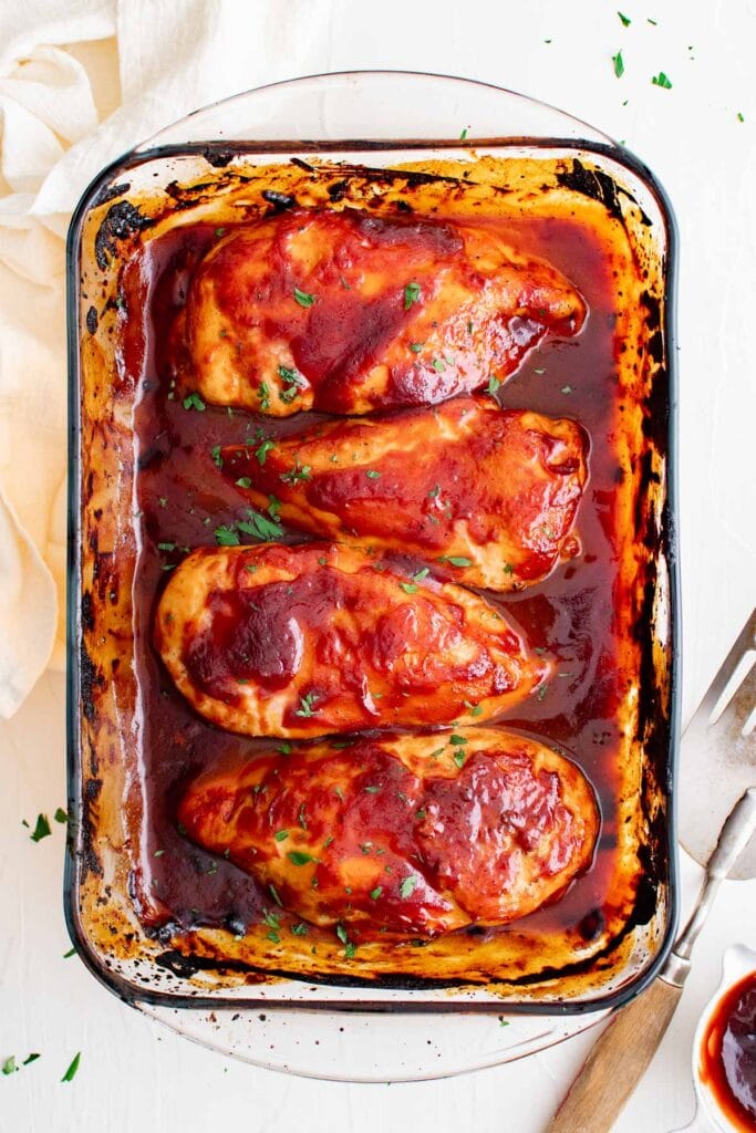 Easy Baked BBQ Chicken Breast Recipe (Oven Barbecue Chicken)