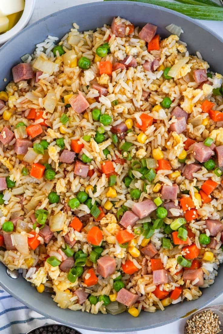 Easy One Pot Ham Fried Rice - Yellow Bliss Road