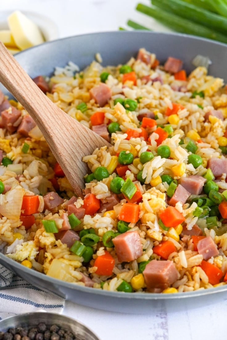 Easy One Pot Ham Fried Rice - Yellow Bliss Road