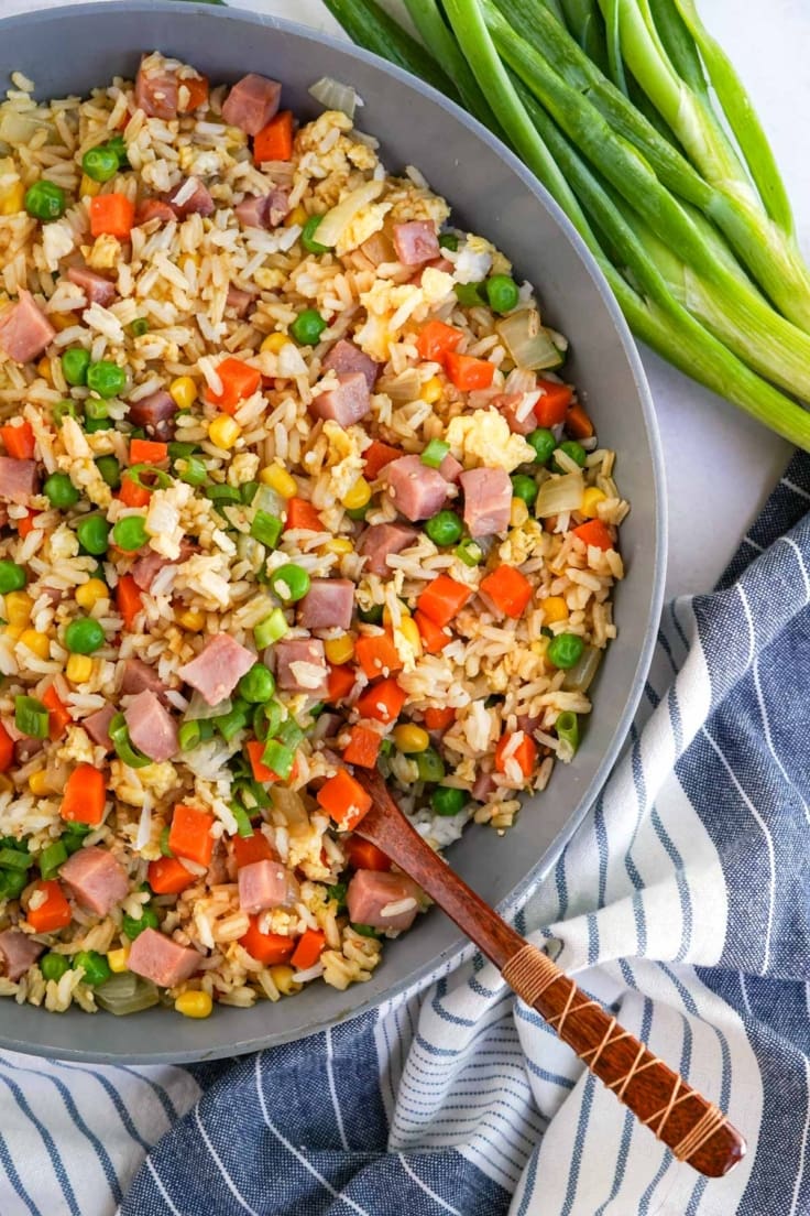 Easy One Pot Ham Fried Rice - Yellow Bliss Road