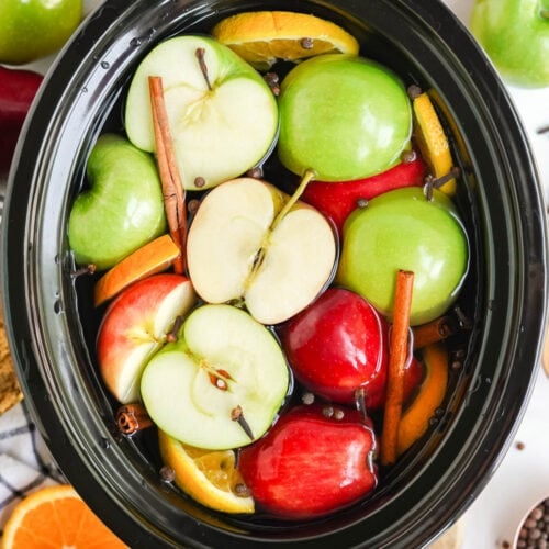 Homemade Slow Cooker Apple Cider From Scratch | YellowBlissRoad.com