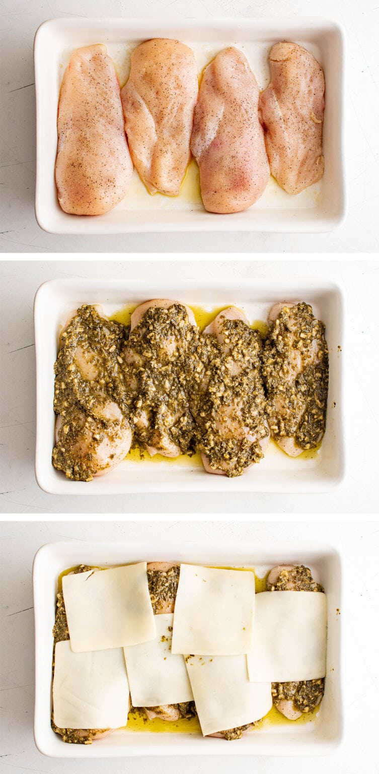 Cheesy Baked Pesto Chicken - Yellow Bliss Road