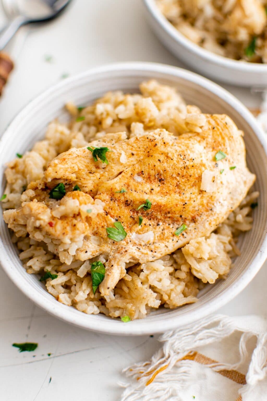 Skillet Chicken and Rice Recipe | YellowBlissRoad.com