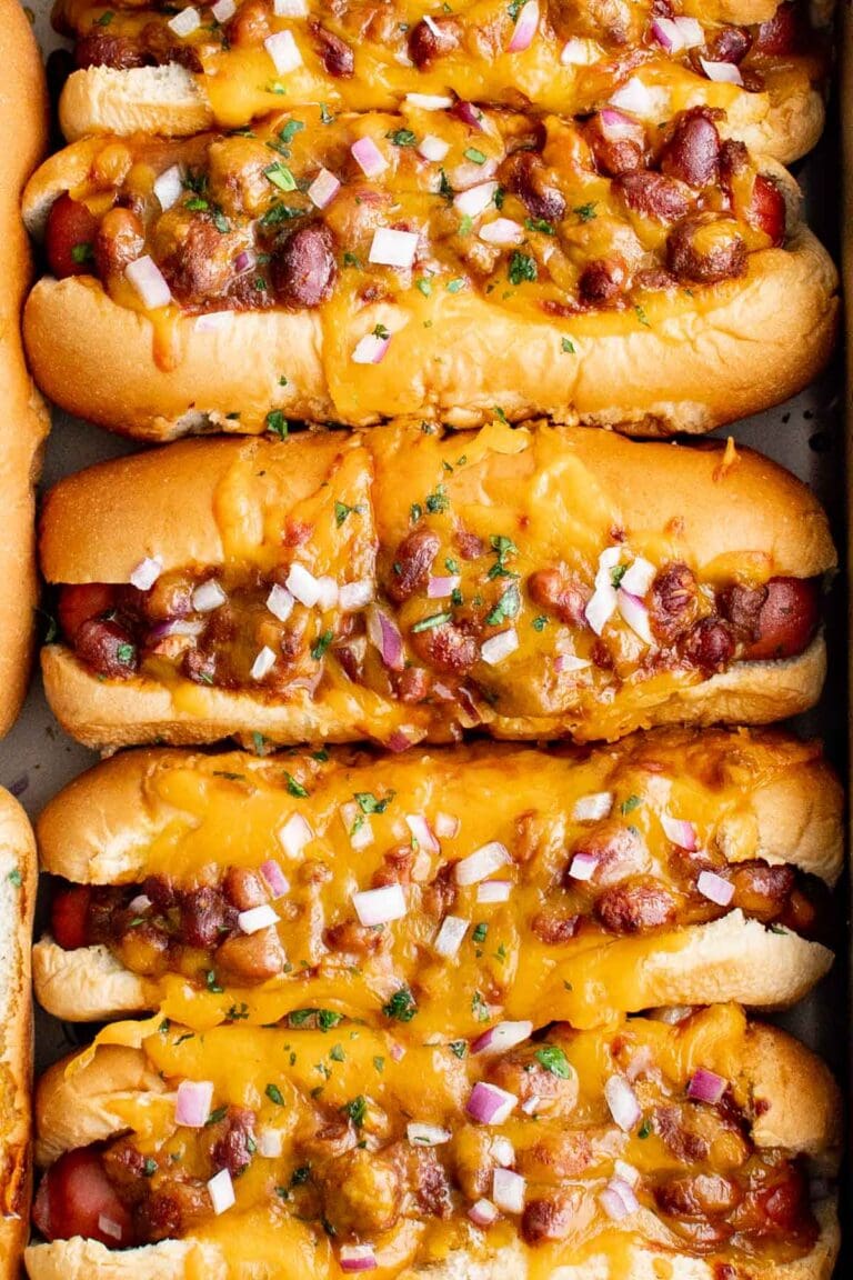 Easy Baked Chili Cheese Dogs