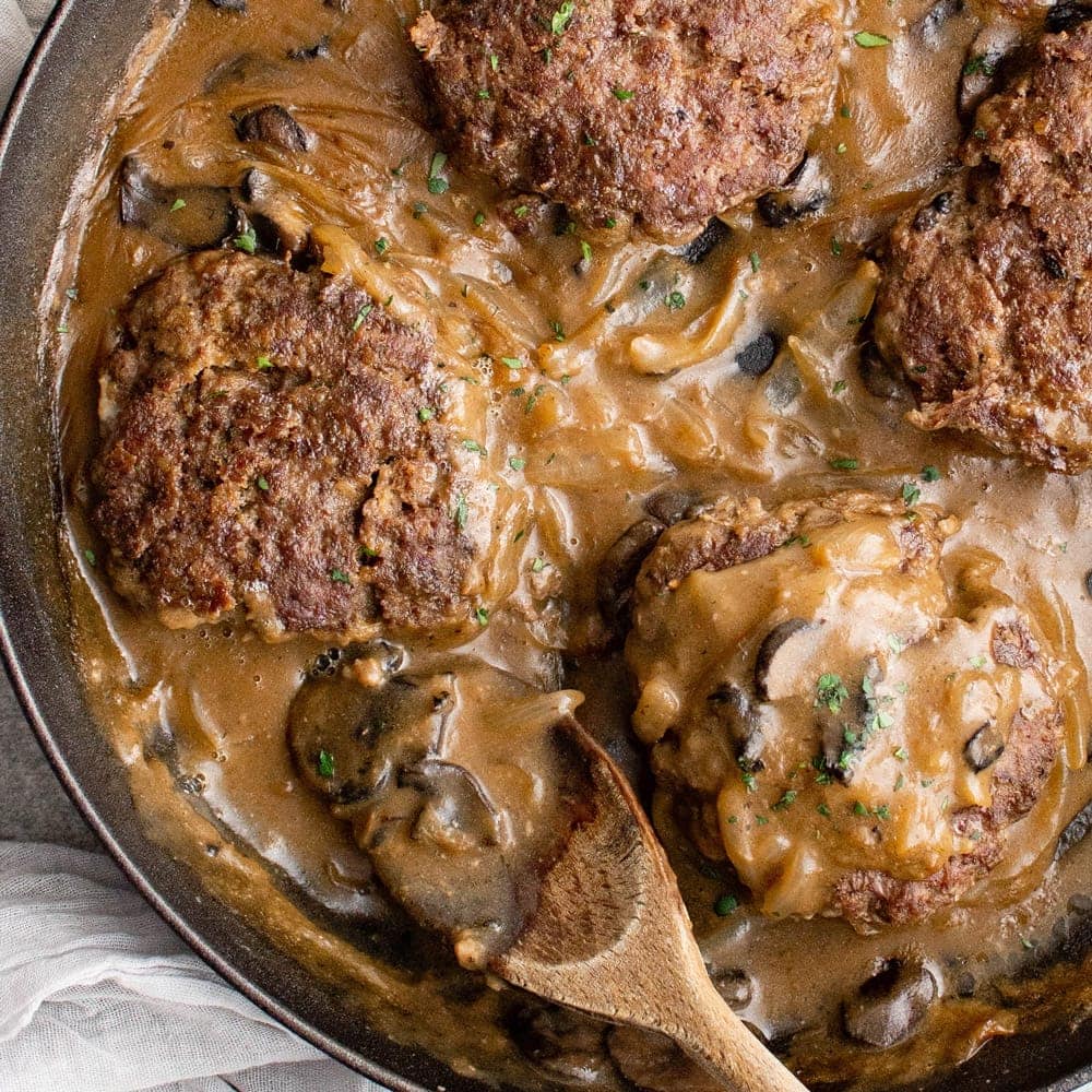 Chopped Steaks With Mushroom Gravy Easy Weeknight Meal 