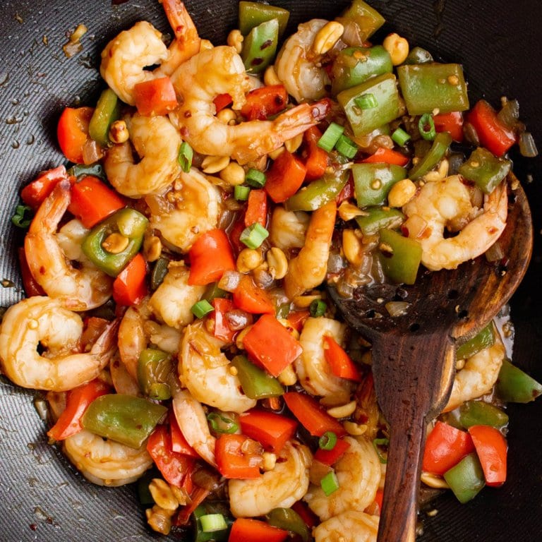 Easy Kung Pao Shrimp | YellowBlissRoad.com