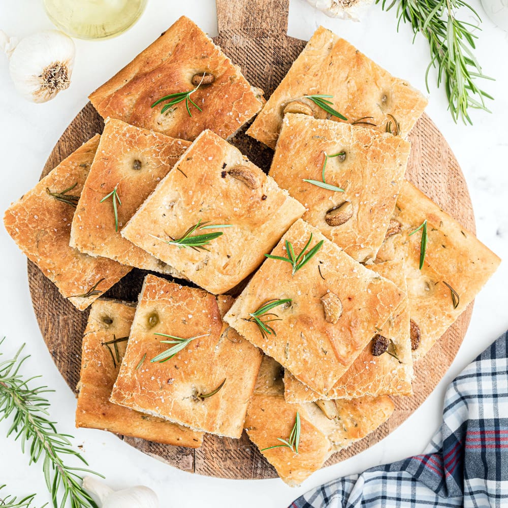 Roasted Garlic and Rosemary Focaccia The Mediterranean Dish