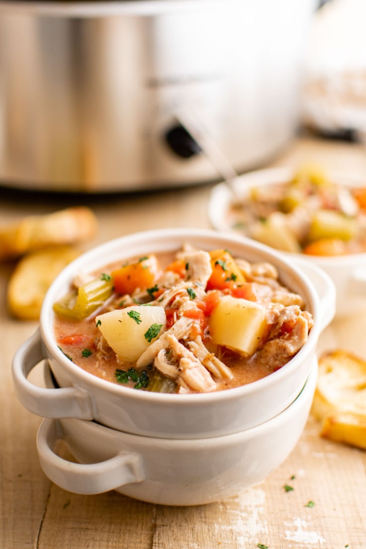 Simple Slow Cooker Chicken Stew | YellowBlissRoad.com