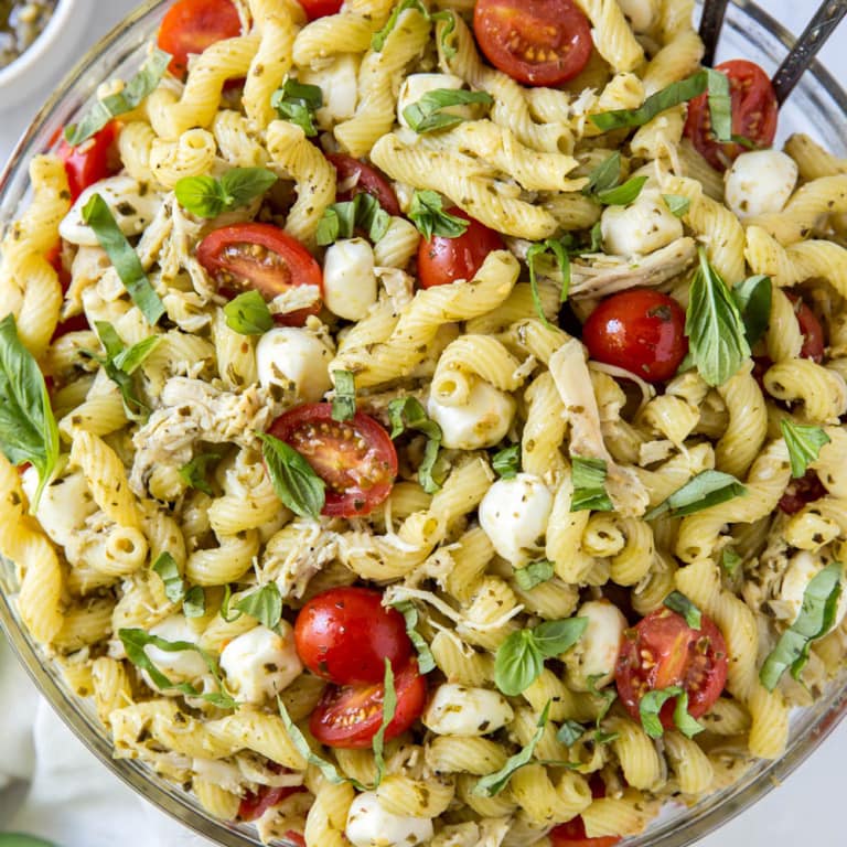 Chicken Pesto Pasta Salad - Yellow Bliss Road