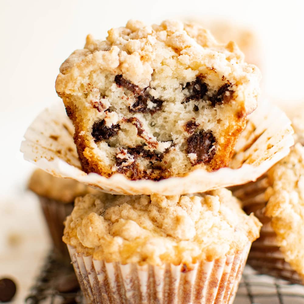 Big Double Chocolate Chip Muffins Recipe - An Italian in my Kitchen