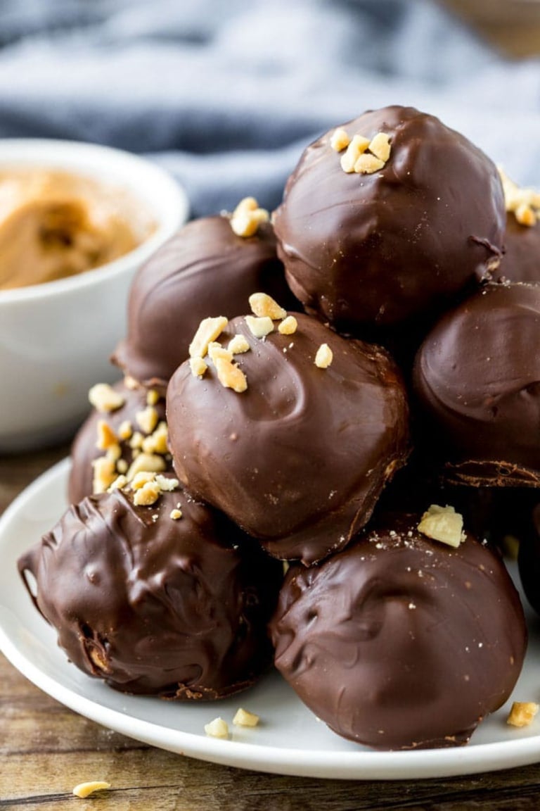 Chocolate Covered Peanut Butter Balls - Yellow Bliss Road