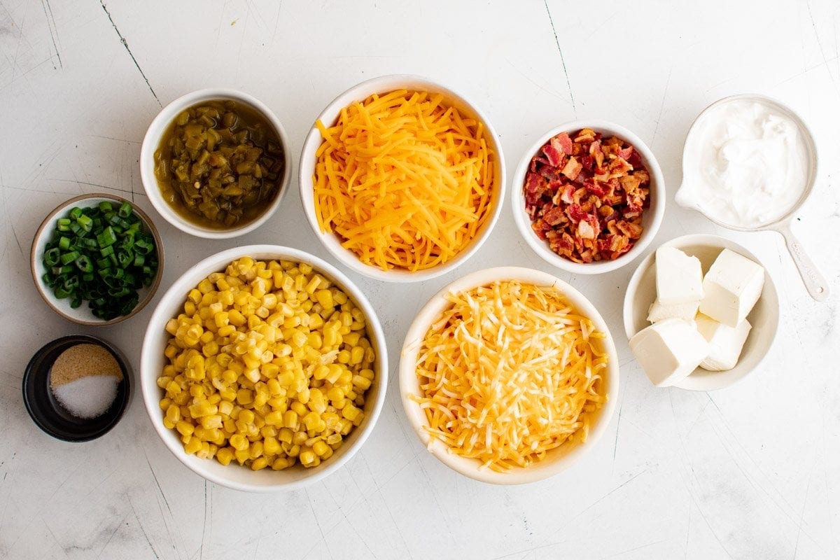 ingredients for loaded corn dip