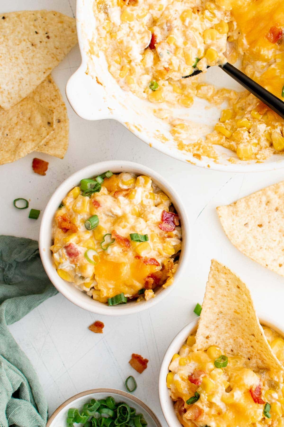 corn dip served in small bowls