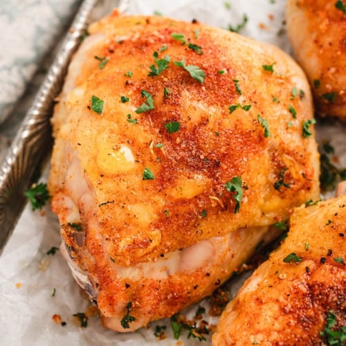 Crispy Baked Chicken Thighs - Yellow Bliss Road