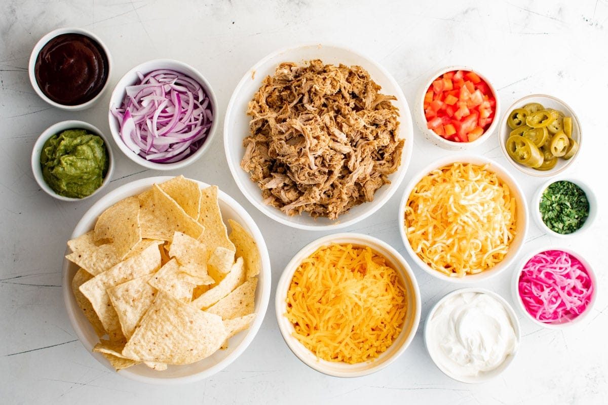 ingredients for pulled pork nachos