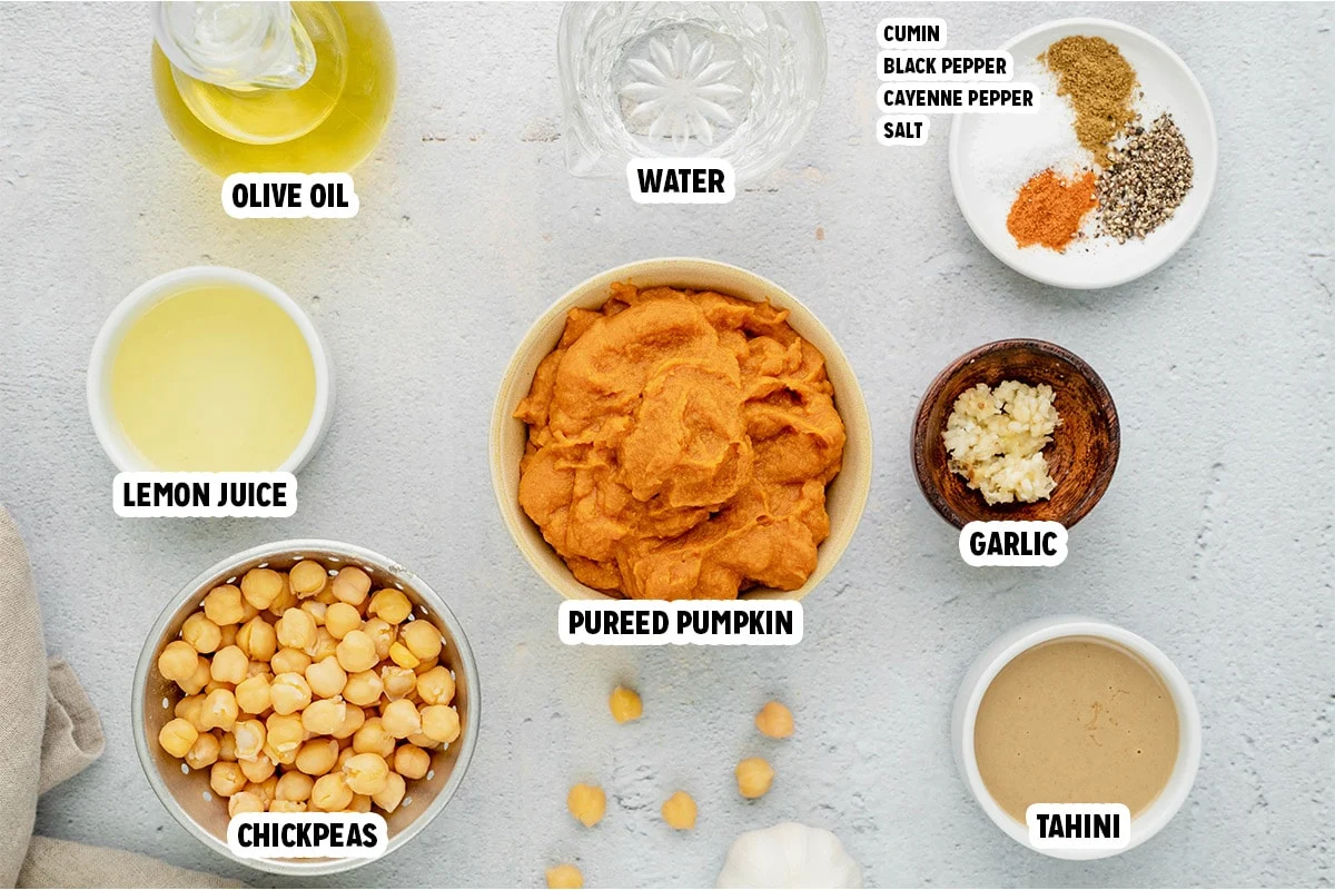 ingredients for pumpkin hummus