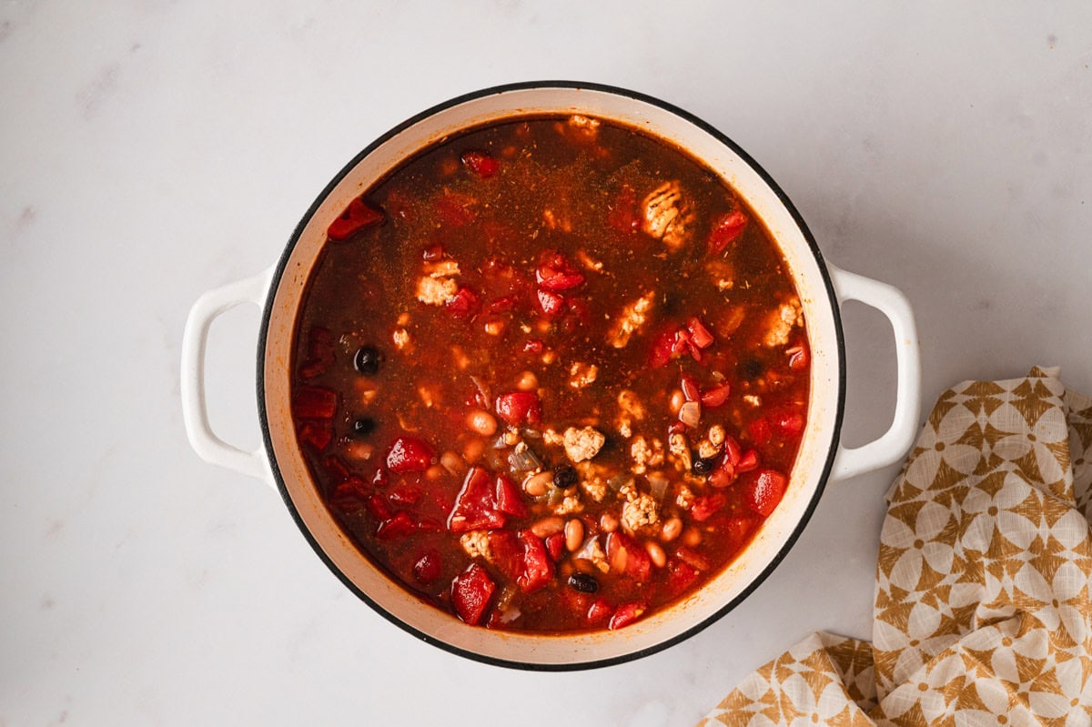 chili base in a large pot