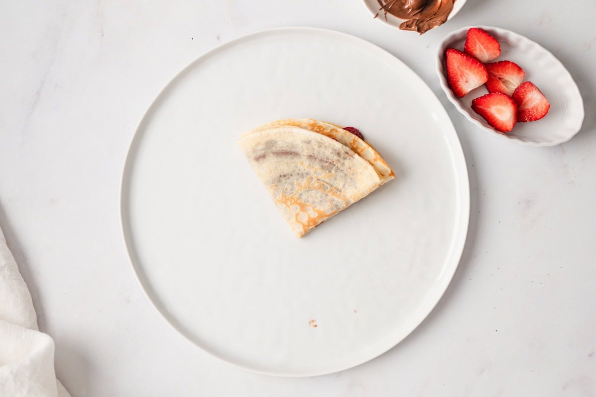 folded crepe on a plate