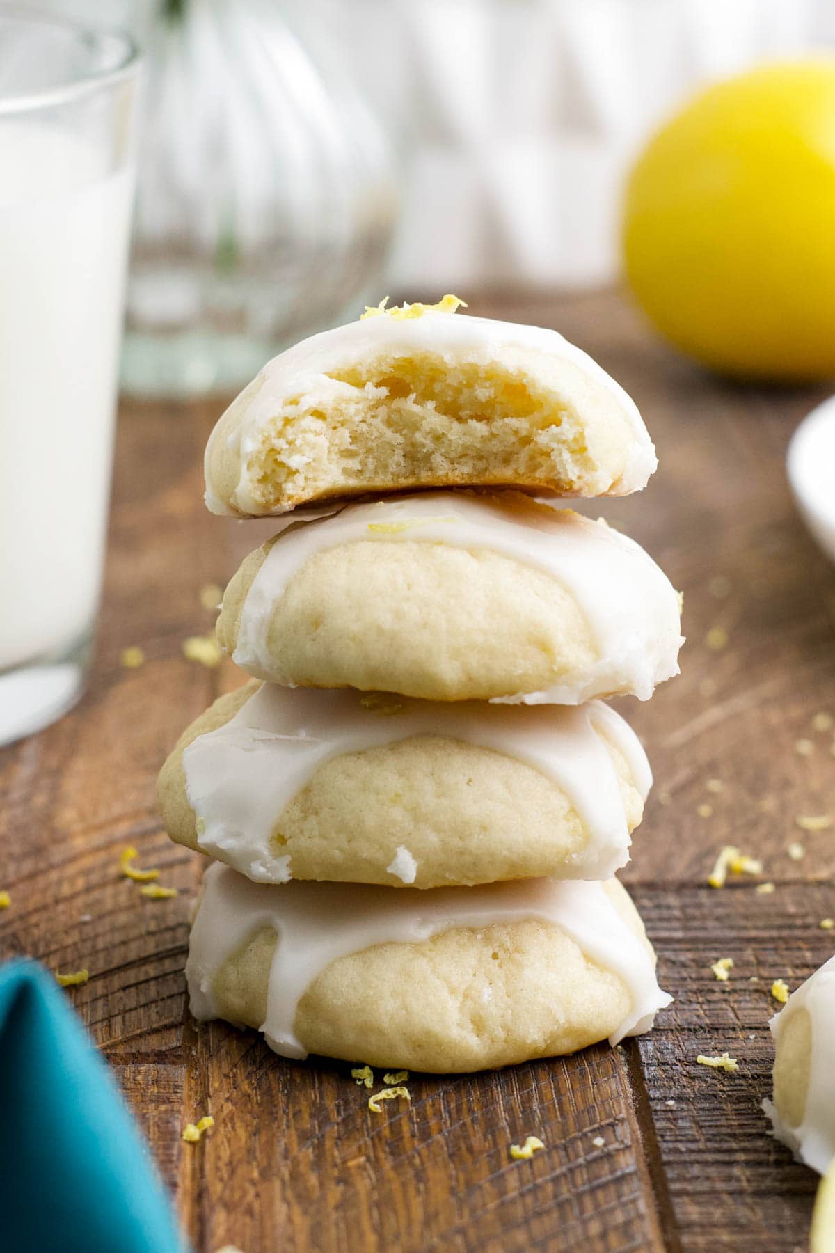 stacked lemon ricotta cookies
