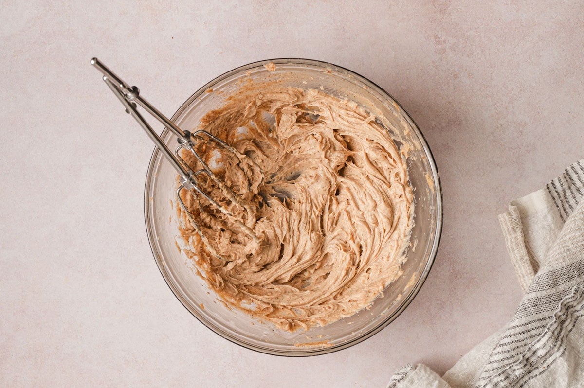 Cream cheese and cinnamon mixture.