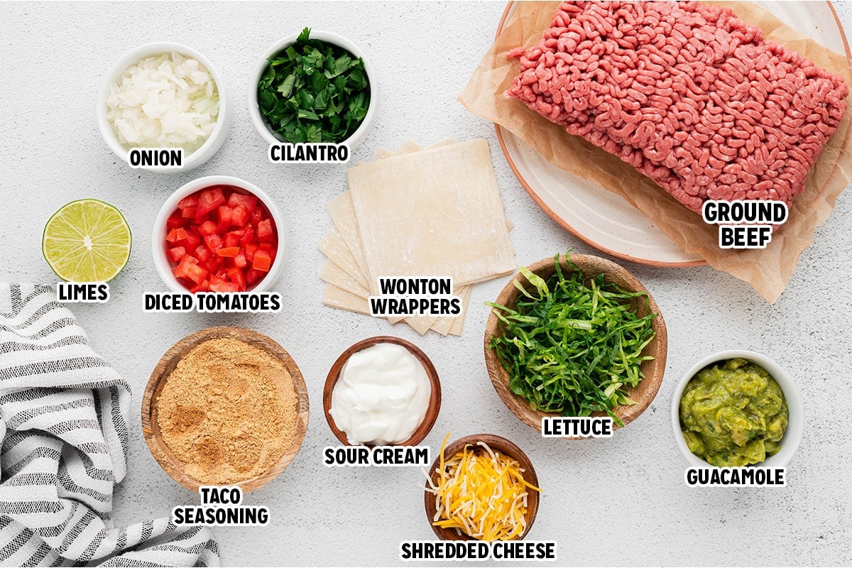 Ingredients for taco cups