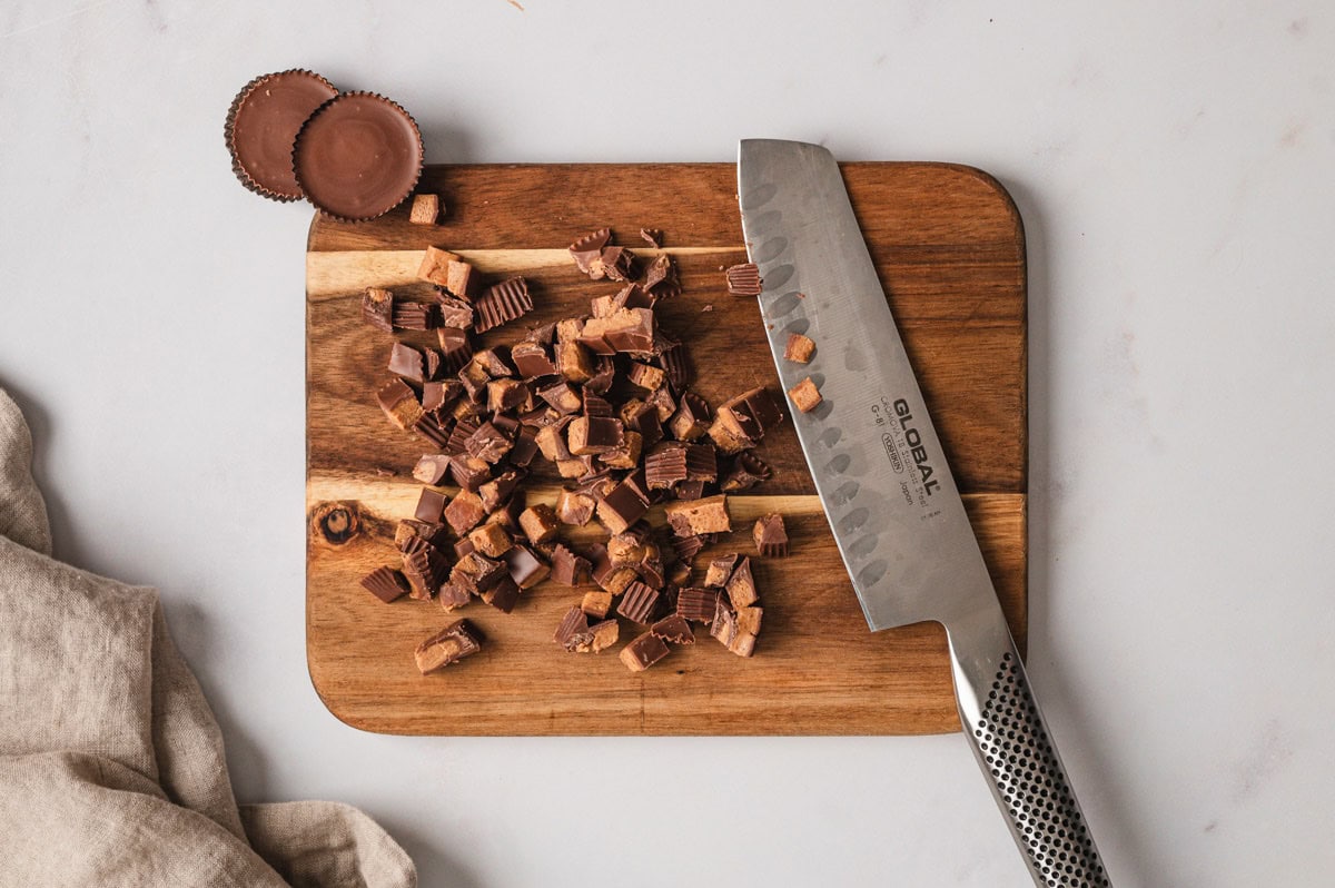 chopped reese's peanut butter cups.