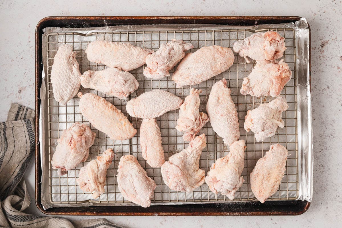 chicken wings on a wire rack